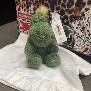 Coach Green Plush Dinosaur Key Holder